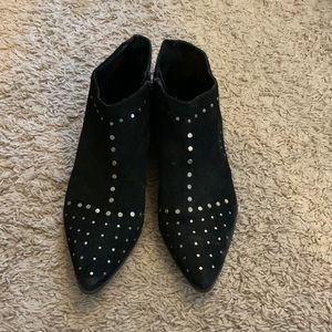 FREE PEOPLE Studded Suede Ankle Bootie Black / 40